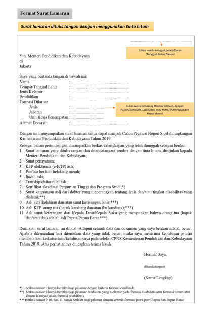 Detail Contoh Surat Lamaran Cpns Kemenag Nomer 23