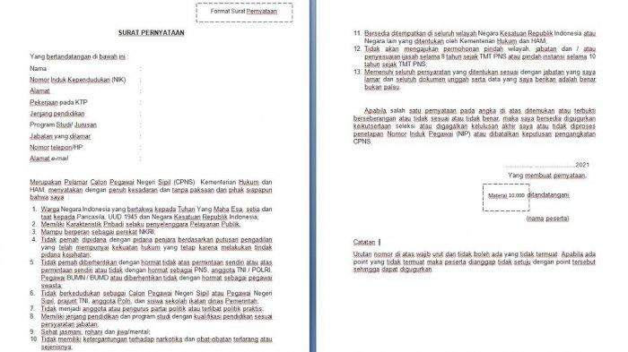 Detail Contoh Surat Lamaran Cpns Kemenkumham 2018 Nomer 57