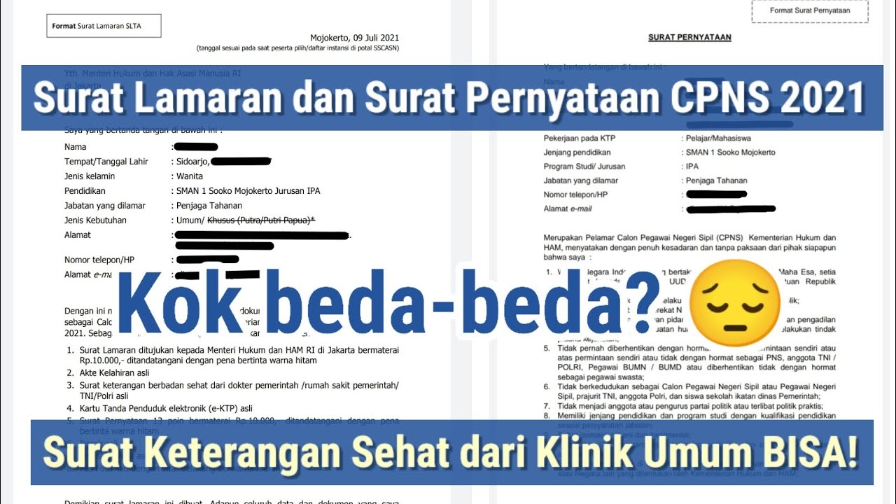 Detail Contoh Surat Lamaran Cpns Kemenkumham Nomer 55