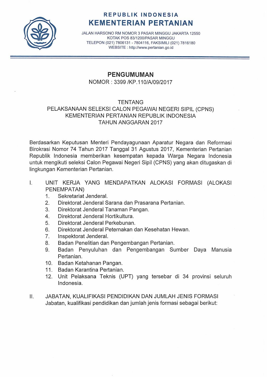 Detail Contoh Surat Lamaran Cpns Kementan Nomer 16