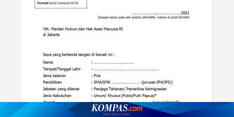 Detail Contoh Surat Lamaran Cpns Kementerian Perdagangan Nomer 30