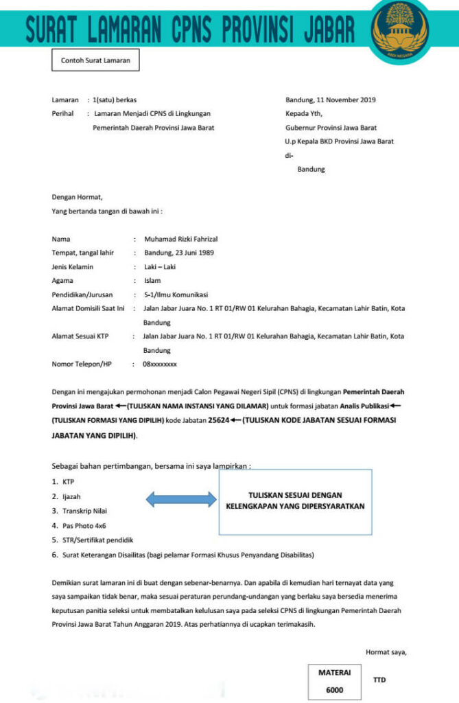 Detail Contoh Surat Lamaran Cpns Kementerian Perdagangan Nomer 31