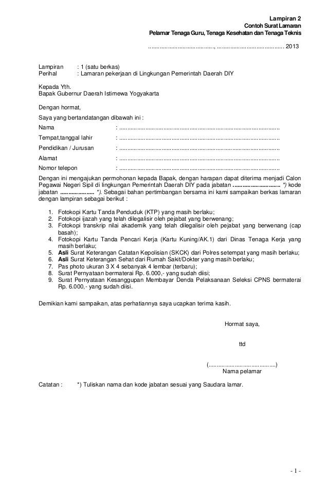 Detail Contoh Surat Lamaran Cpns Kementerian Perdagangan Nomer 56