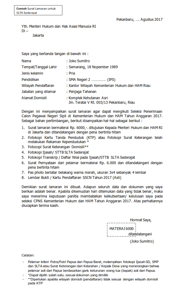 Detail Contoh Surat Lamaran Cpns Provinsi Jawa Barat Nomer 27