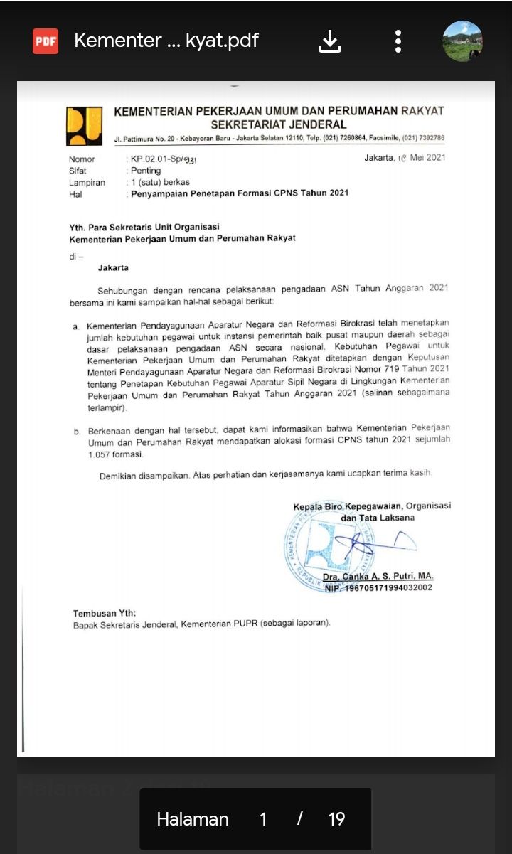 Detail Contoh Surat Lamaran Cpns Pupr Nomer 10