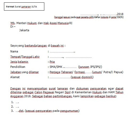 Detail Contoh Surat Lamaran Cpns S1 Nomer 26