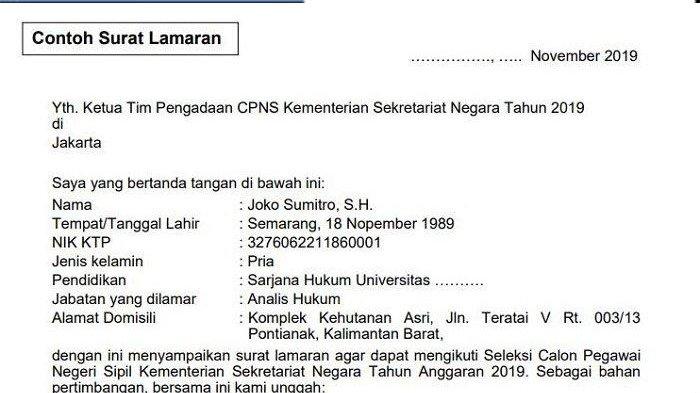 Detail Contoh Surat Lamaran Cpns S1 Nomer 42