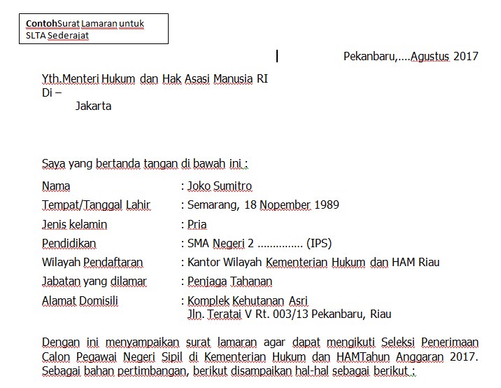 Detail Contoh Surat Lamaran Cpns Tangerang Selatan Nomer 2