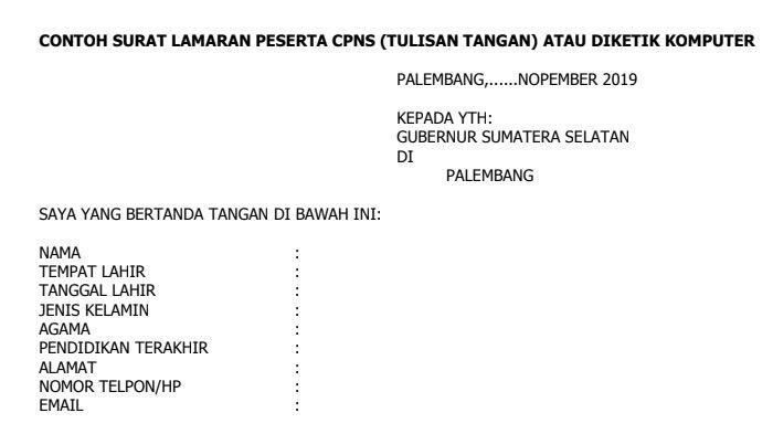 Detail Contoh Surat Lamaran Cpns Tulis Tangan Nomer 55