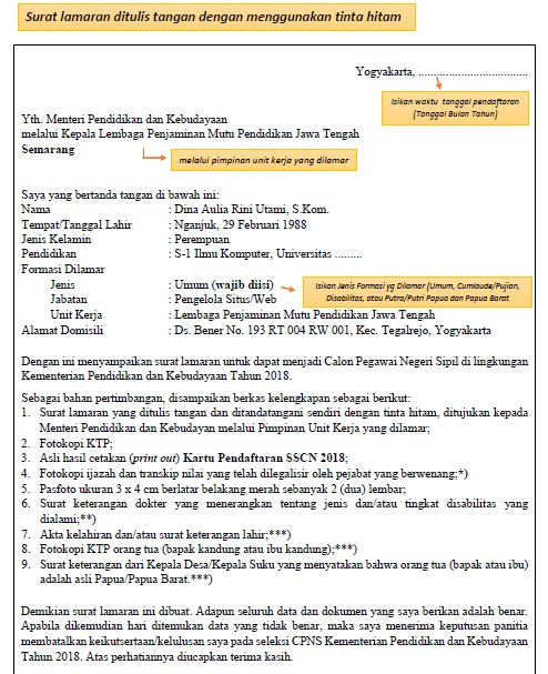 Detail Contoh Surat Lamaran Cpns Umum 2018 Nomer 25
