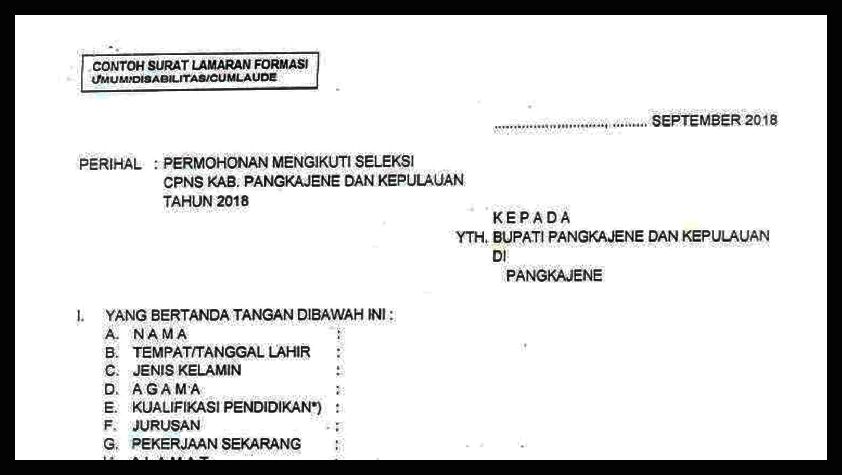 Detail Contoh Surat Lamaran Cpns Umum 2018 Nomer 34