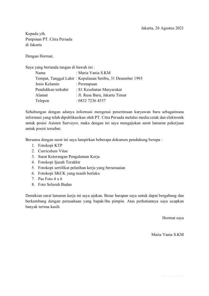 Detail Contoh Surat Lamaran Dan Cv Nomer 39