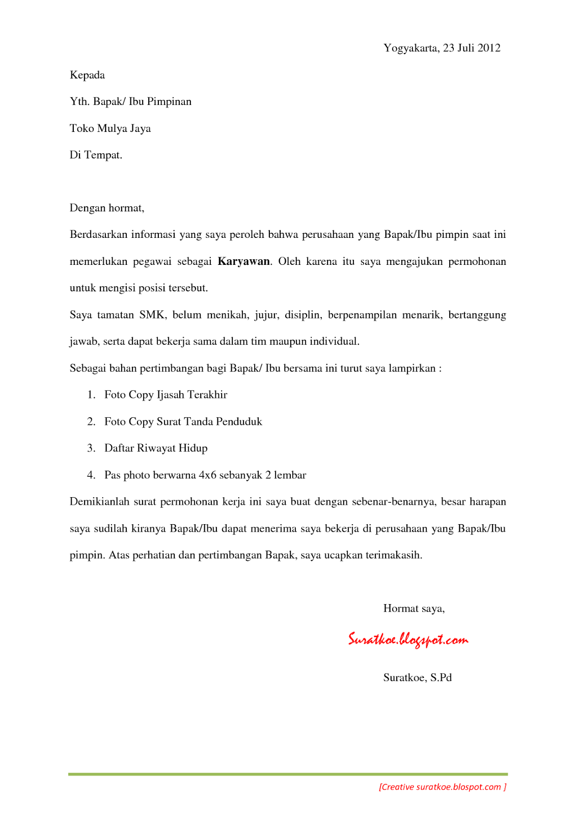 Detail Contoh Surat Lamaran Di Bank Mandiri Nomer 47