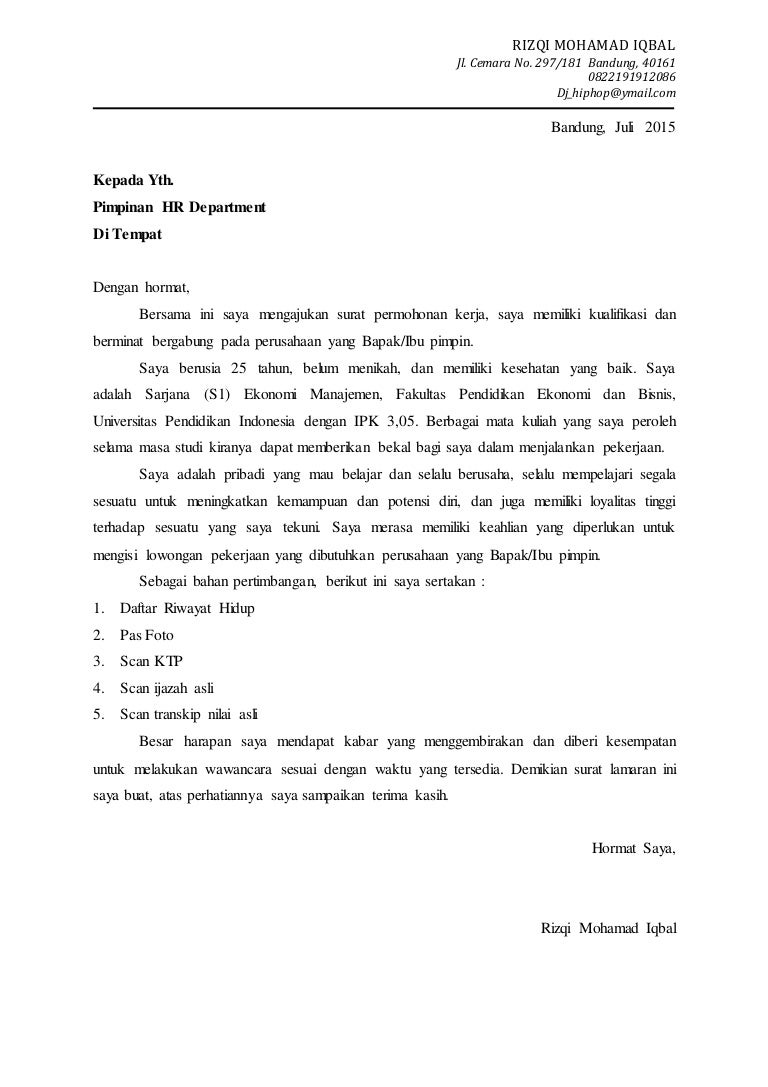 Detail Contoh Surat Lamaran Di Job Fair Nomer 5