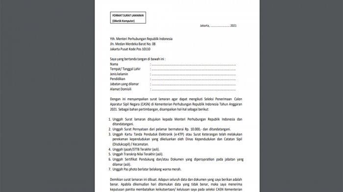 Detail Contoh Surat Lamaran Dishub Nomer 14