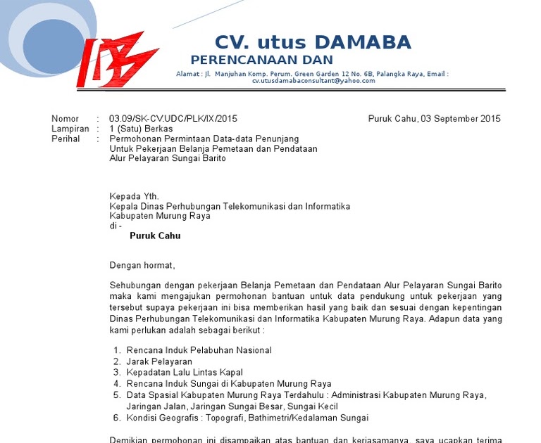 Detail Contoh Surat Lamaran Dishub Nomer 37