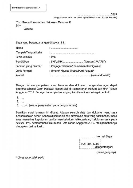 Detail Contoh Surat Lamaran Ditujukan Kepada Menteri Hukum Dan Ham Ri Nomer 25