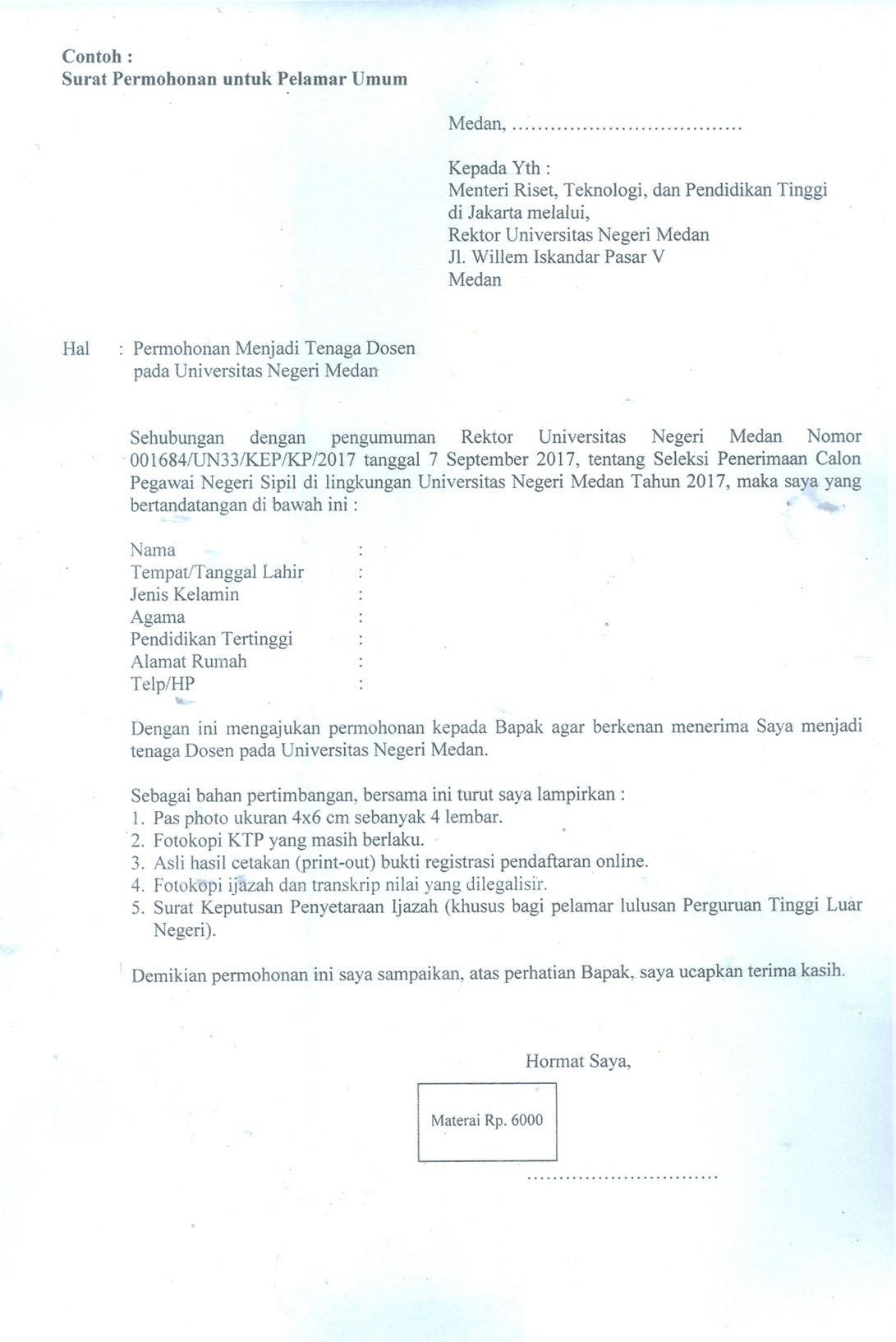 Detail Contoh Surat Lamaran Dosen Di Universitas Nomer 45