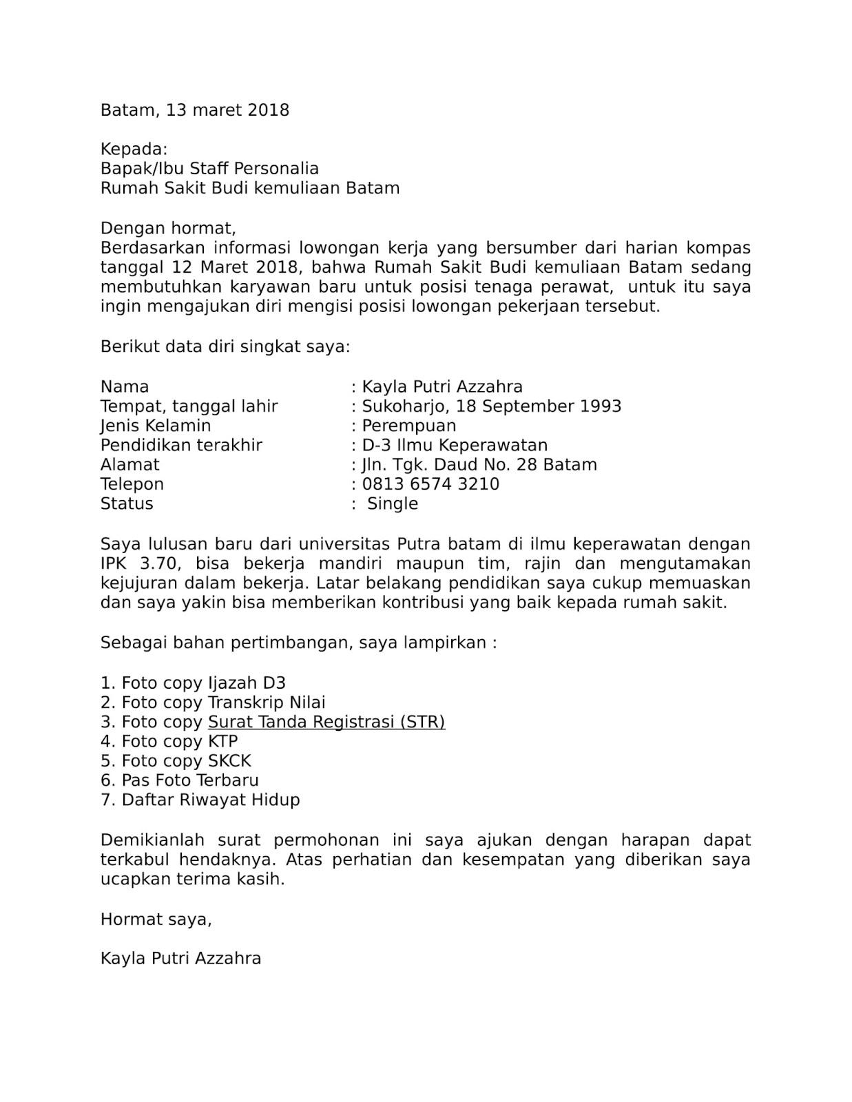 Detail Contoh Surat Lamaran Fresh Graduate Nomer 29