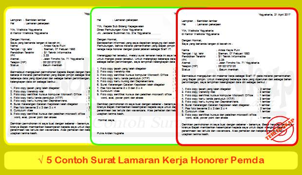 Detail Contoh Surat Lamaran Honorer Nomer 31