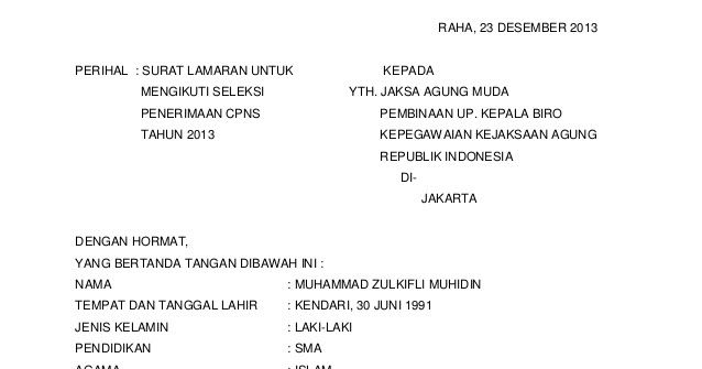 Detail Contoh Surat Lamaran Kejaksaan Nomer 39