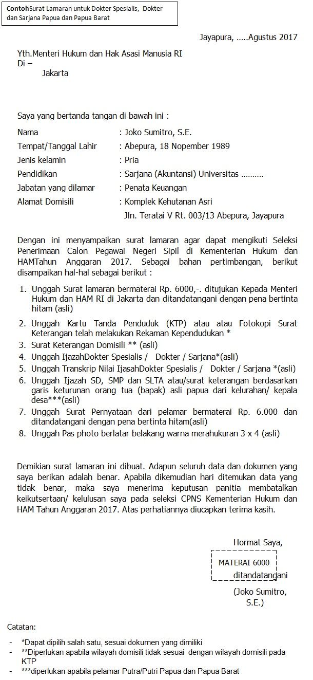 Detail Contoh Surat Lamaran Kemenag Cpns 2018 Nomer 18