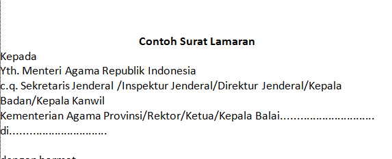 Detail Contoh Surat Lamaran Kemenag Cpns 2018 Nomer 22