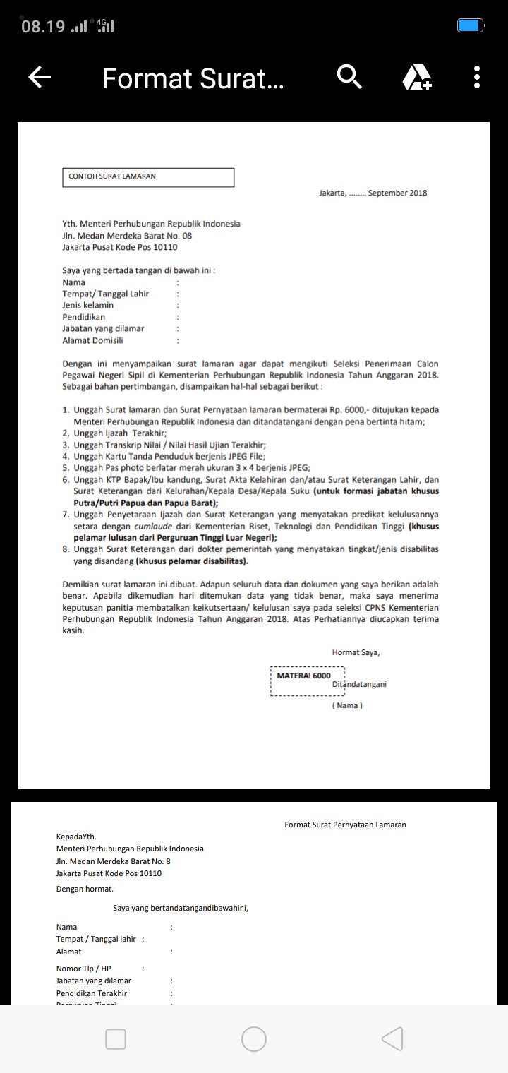 Detail Contoh Surat Lamaran Kementerian Perhubungan Nomer 26