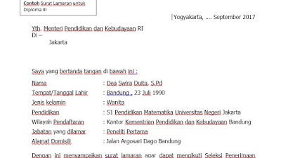 Detail Contoh Surat Lamaran Kerja 2017 Nomer 50