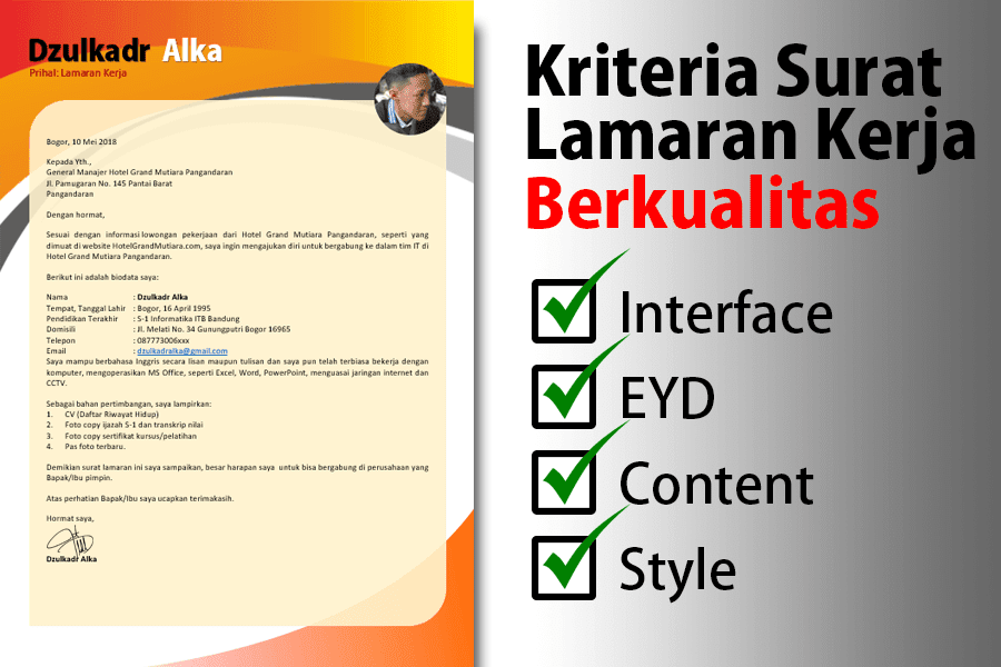 Detail Contoh Surat Lamaran Kerja Agar Diterima Nomer 45