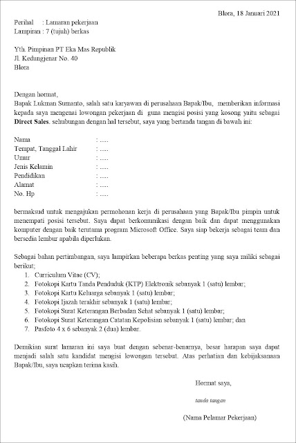 Detail Contoh Surat Lamaran Kerja Asuransi Nomer 16