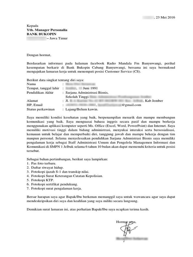 Detail Contoh Surat Lamaran Kerja Bahasa Indonesia Kelas 12 Nomer 32