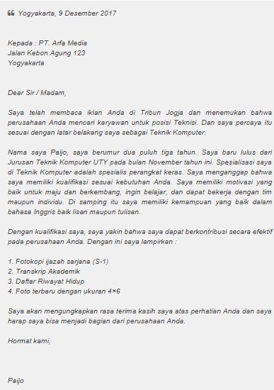 Detail Contoh Surat Lamaran Kerja Bahasa Inggris Untuk Hotel Beserta Artinya Nomer 21