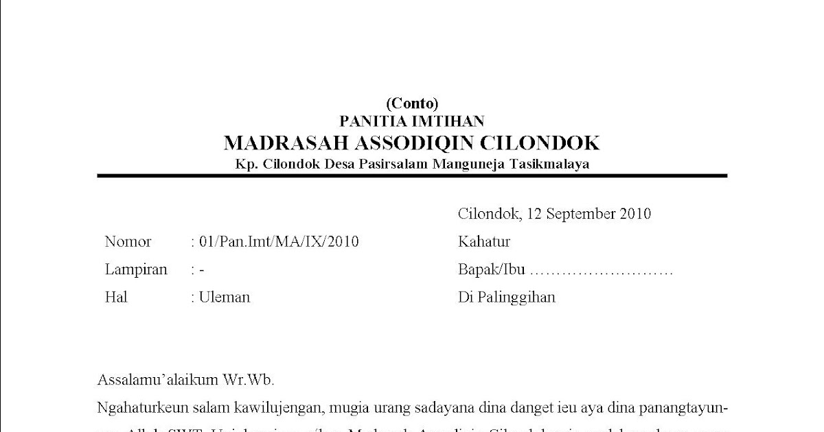 Detail Contoh Surat Lamaran Kerja Bahasa Sunda Nomer 9