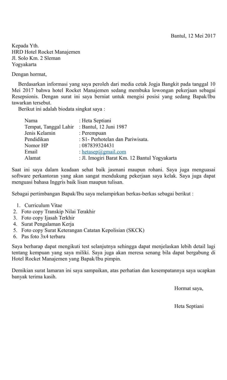 Detail Contoh Surat Lamaran Kerja Bimbel Ganesha Operation Nomer 5