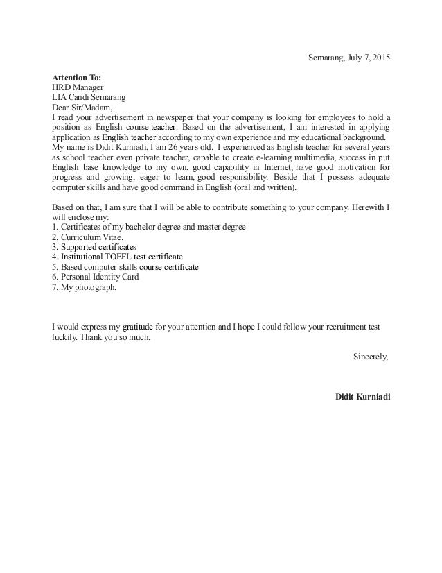 Detail Contoh Surat Lamaran Kerja Dalam Bhs Inggris Nomer 29