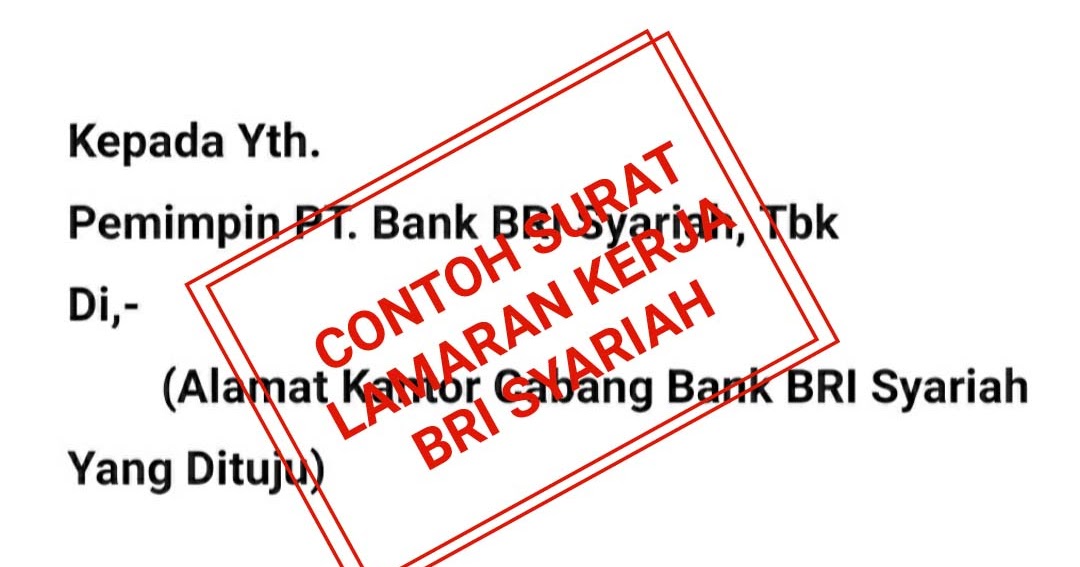 Detail Contoh Surat Lamaran Kerja Di Bri Nomer 29