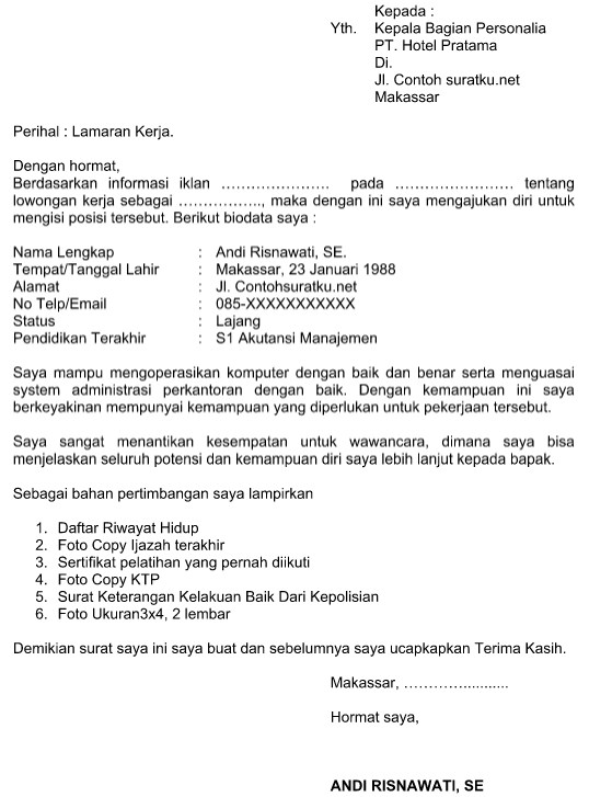 Detail Contoh Surat Lamaran Kerja Di Oppo Nomer 16