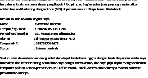 Detail Contoh Surat Lamaran Kerja Di Pt Ahm Nomer 29