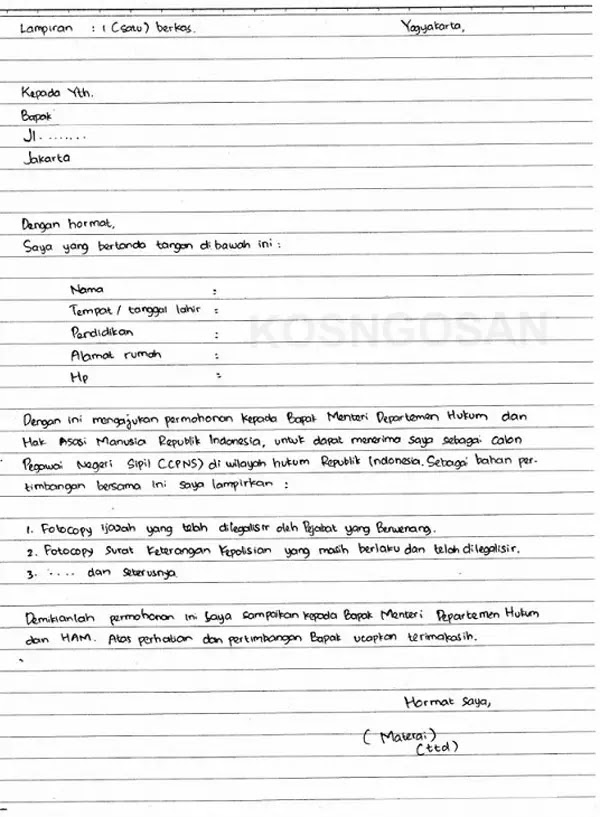 Detail Contoh Surat Lamaran Kerja Di Pt Tulis Tangan Nomer 34