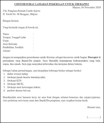 Detail Contoh Surat Lamaran Kerja Di Salon Kecantikan Nomer 13