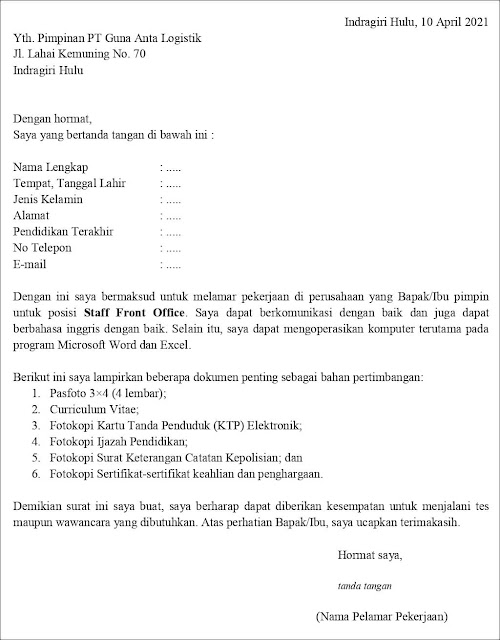 Detail Contoh Surat Lamaran Kerja Di Salon Kecantikan Nomer 29