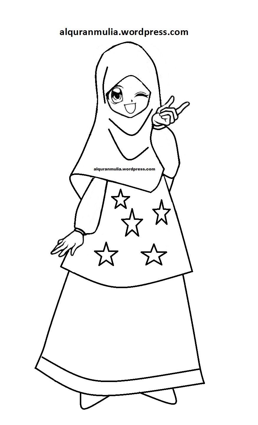 Detail Gambar Mewarnai Anak Muslim Nomer 22