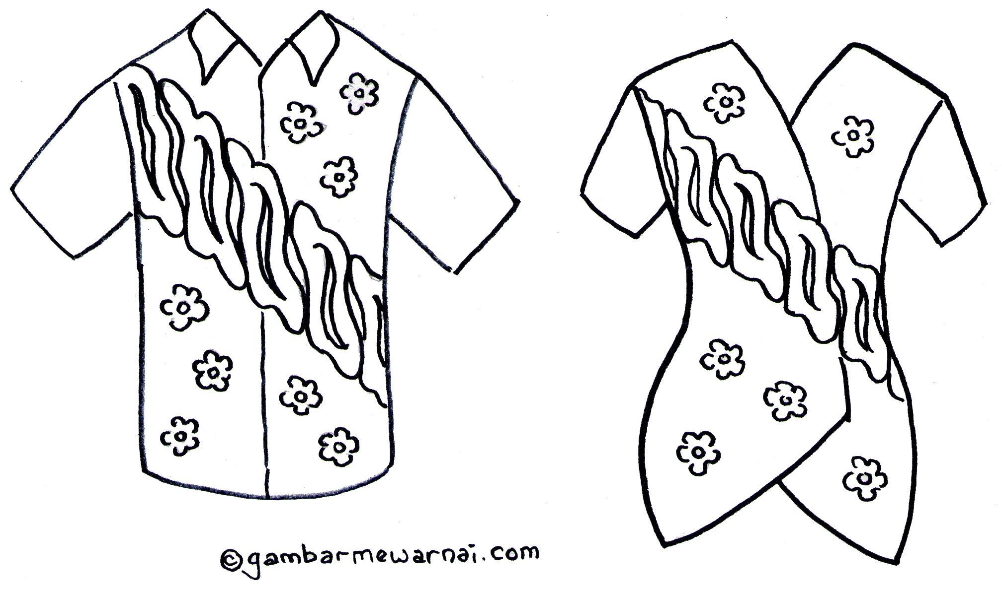 Gambar Mewarnai Baju Kebaya