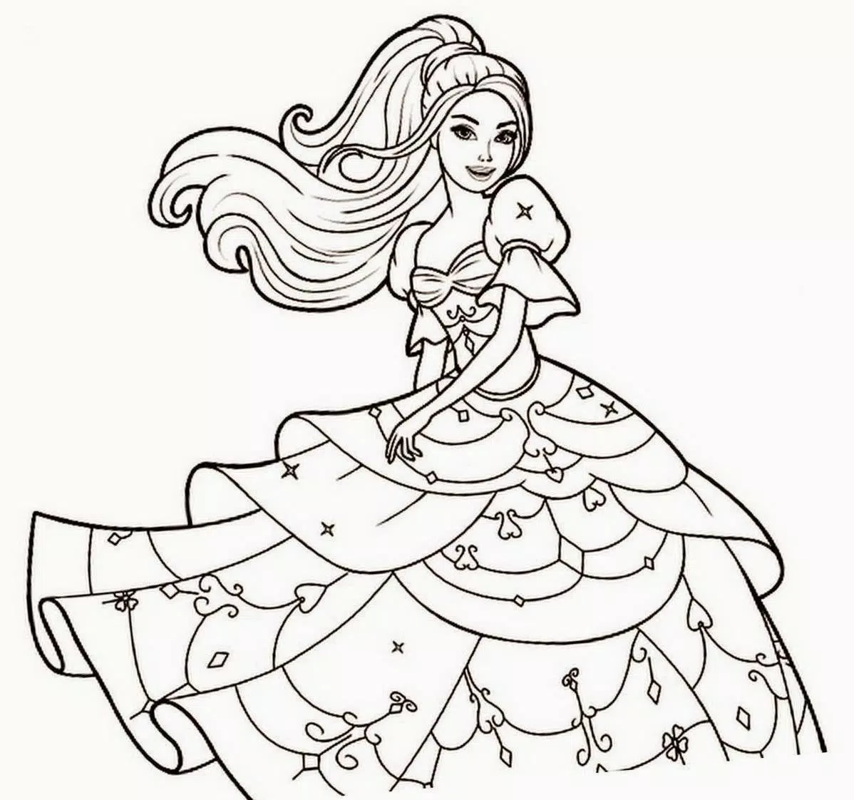 Detail Gambar Mewarnai Barbie Nomer 14