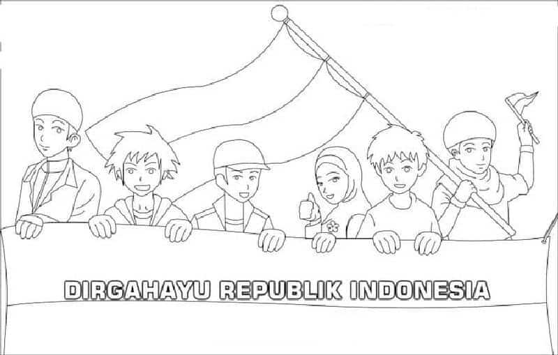 Detail Gambar Mewarnai Bendera Indonesia Orang Nomer 6