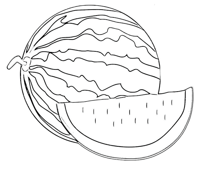 Gambar Mewarnai Buah Semangka - KibrisPDR