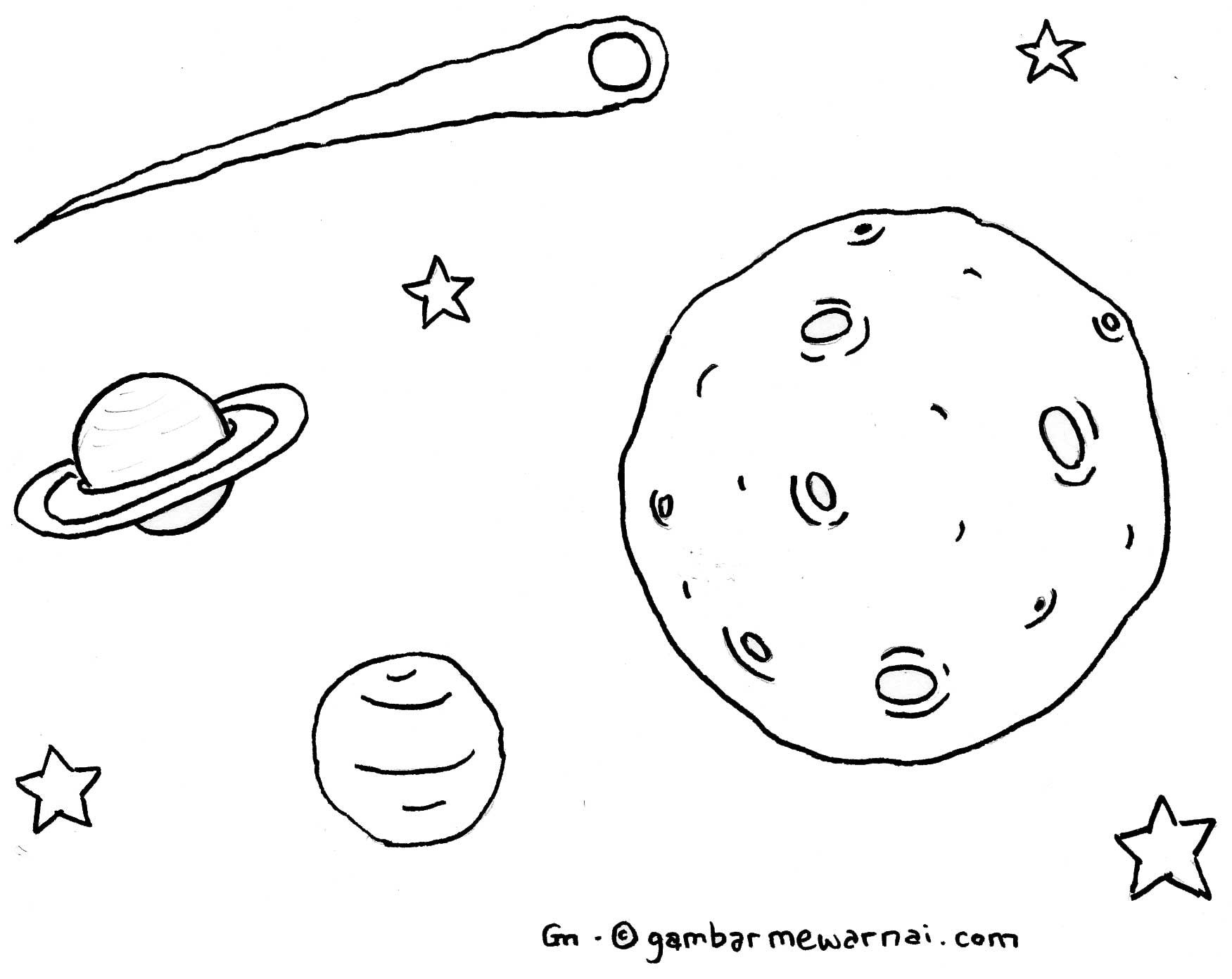 Detail Gambar Mewarnai Bulan Bintang Matahari Nomer 14