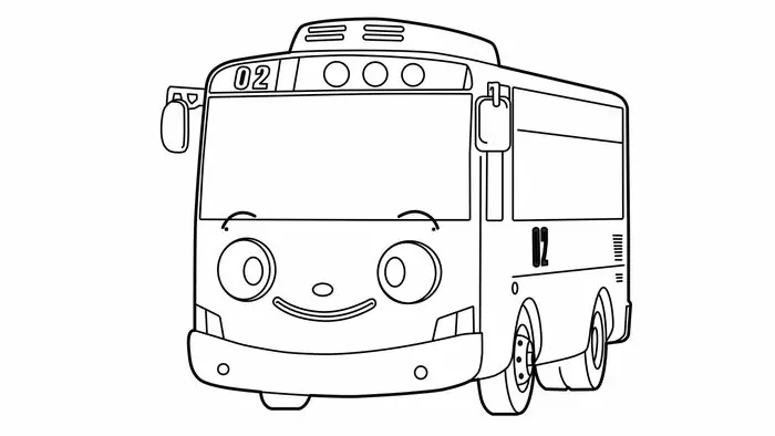 Detail Gambar Mewarnai Bus Tayo Nomer 28