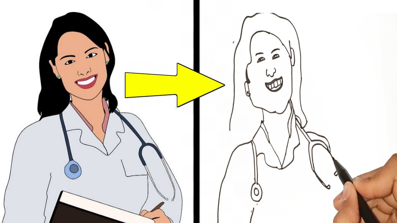 Detail Gambar Mewarnai Dokter Perempuan Nomer 9